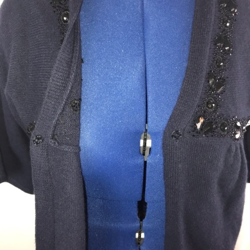 Next‎ 14(UK) black beaded wool/angora babydoll cardigan sweater - Picture 7 of 9